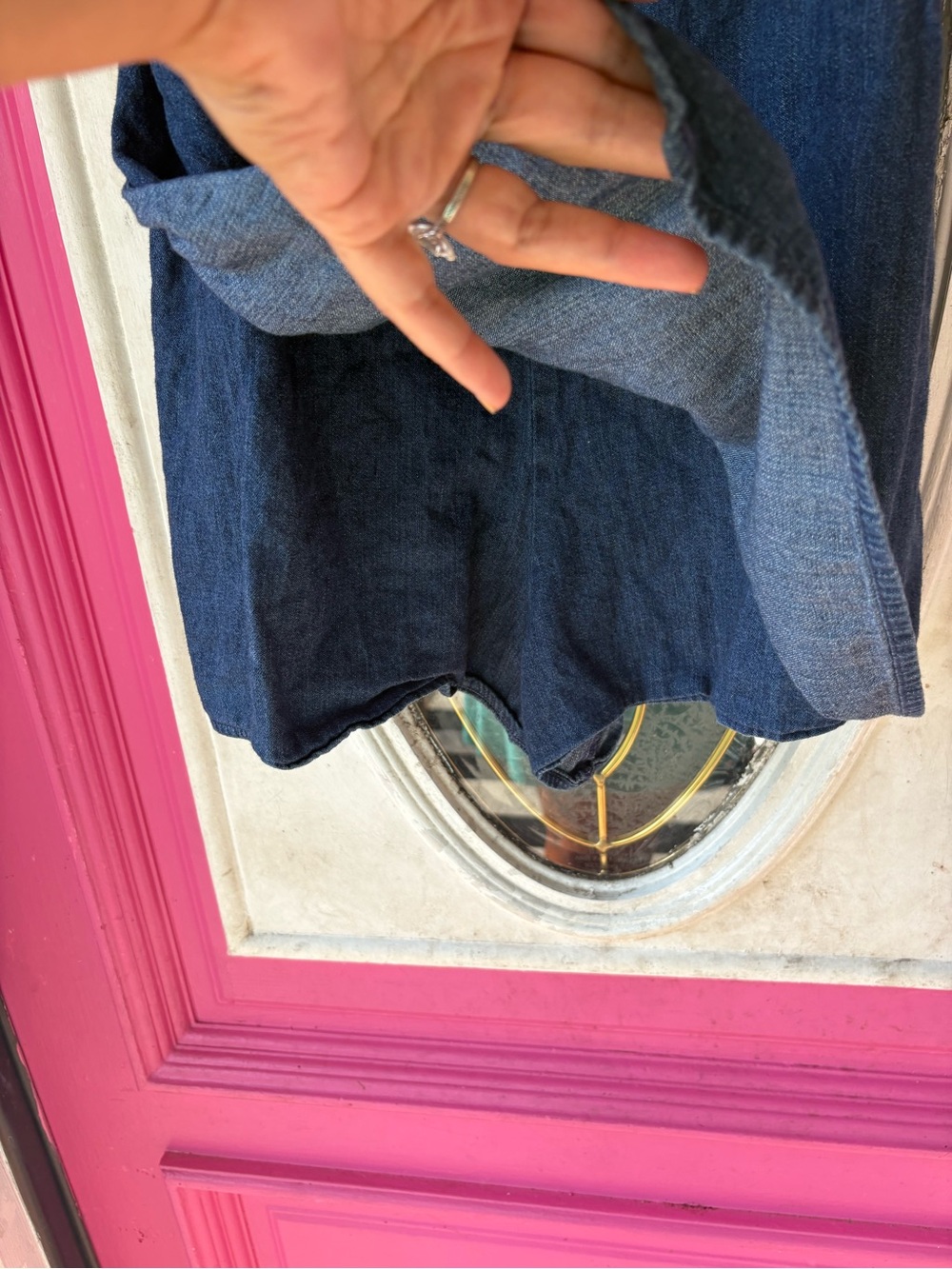 American Eagle Outfitters Dark Blue Denim Mini Dress romper - Picture 3 of 7